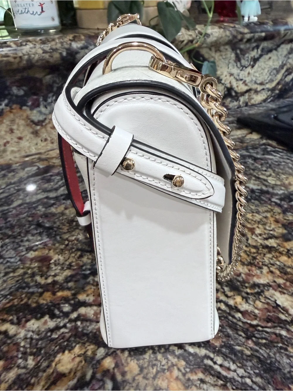 Christian Louboutin White Leather Roubylou Shoulder Bag with 2 straps - Picture 5 of 16